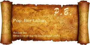 Pop Bertalan névjegykártya